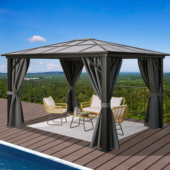 12 Ft. W x 10 Ft. D Aluminium Patio Gazebo