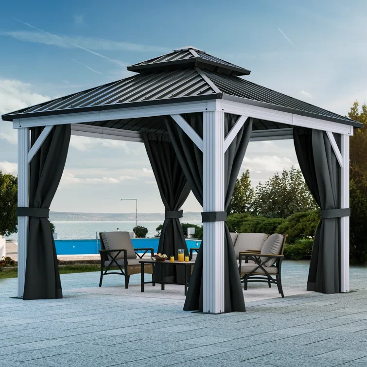 Aluminum Patio Gazebo Permanent Hardtop Gazebos