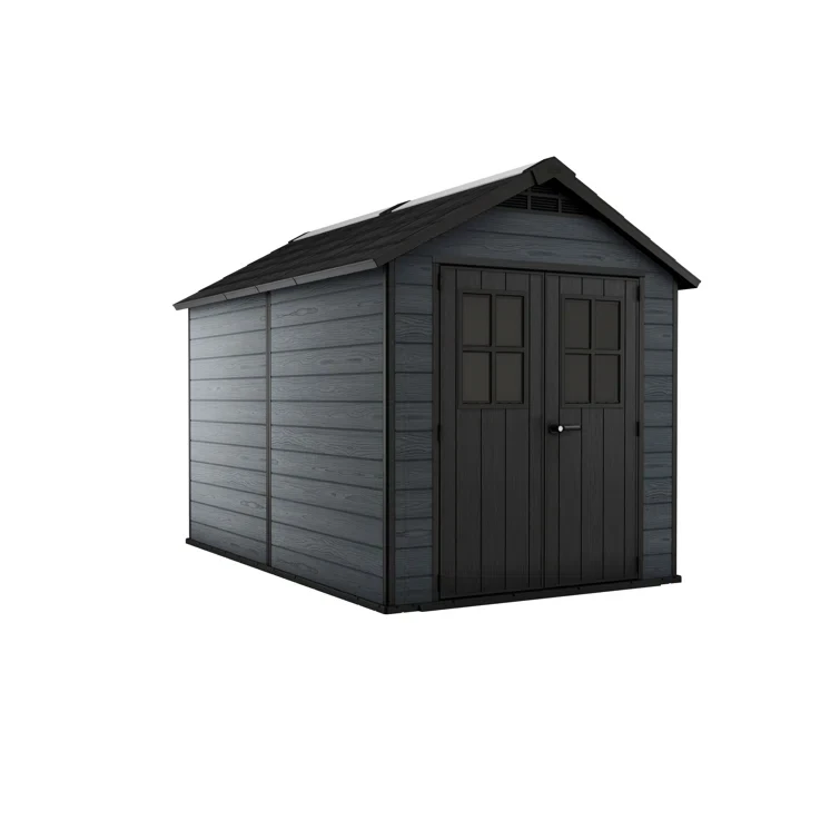 Keter Newton 7.5x11 ft. Resin Outdoor Storage Shed With Floor for Patio Furniture and Tools